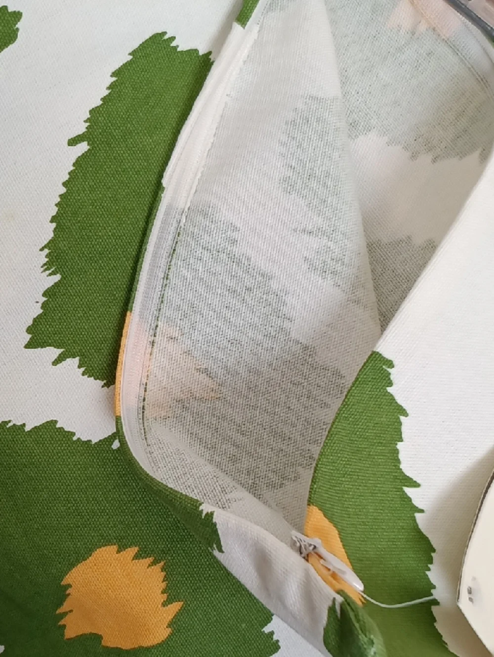 NWT (3) Pottery Barn Ikat Printed Pillow Gree/ White/Yellow Cotton Duck
